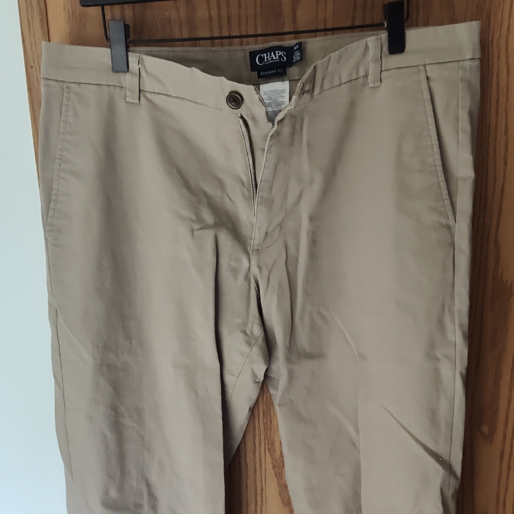 Chaps Tan Chinos Classic Straight-Leg